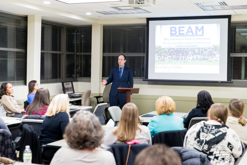 BEAM Executive Director Dan Zaharopol speaks to EDGE Academy teachers and staff from Loudoun County Public Schools.