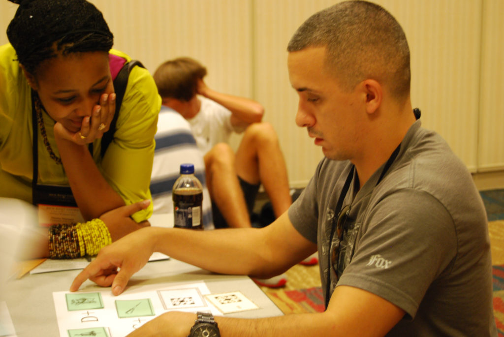 Cooke Scholars work together to complete a scavenger hunt at the 2013 Scholars Weekend.